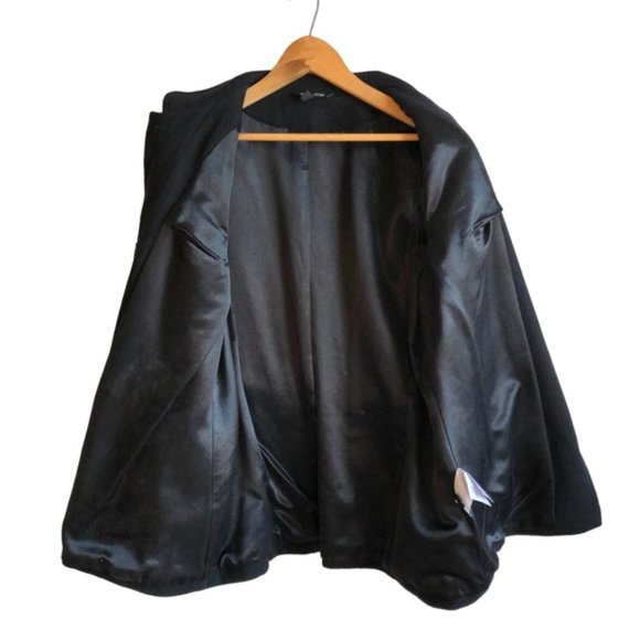 Vintage Le Chateau Button Up 90s Coat XL Black Wool Blend - Picture 11 of 16